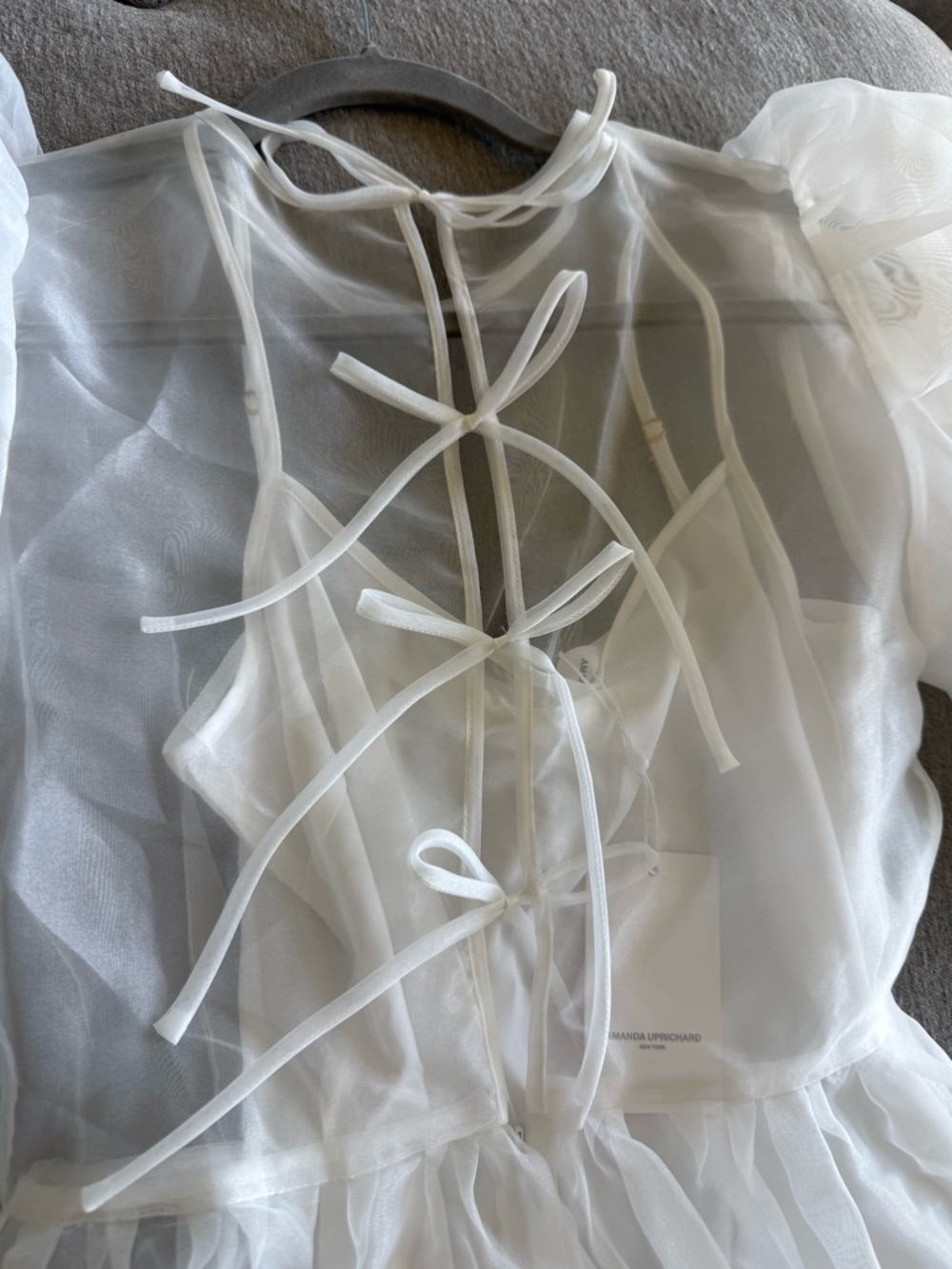 Amanda Uprichard White Puff-Sleeve Mini Dress - Picture 4 of 4